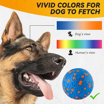 FUSOTO 4Pcs Dog Balls, Tennis Balls for Dog Aggressive Chewers, for Large Medium Small Puppy, Training Catch&Fetch, Water Floats Toys, Blue - color: 4x Blue