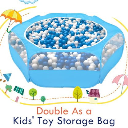 Pawaboo Small Animals Playpen, Waterproof Small Pet Cage Tent with Zippered Cover, Portable Outdoor Yard Fence with 3 Metal Rod for Chick/Kitten/Puppy/Guinea Pig/Rabbits/Hamster/Chinchillas,Light Blue - color: C-Light Blue