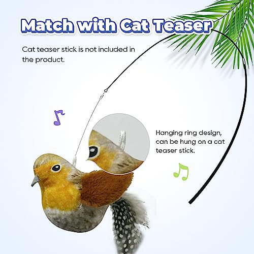 LEWISER Cat Toys Chirping Tit 2 Pcs with Catnip SilverVine, Suitable for Cat Wand Toys, Simulation Bird Design, Interactive Toys for Indoor Kitty Kitten Exercise, Green and Ground - color: Chirp Tit B