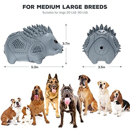 Dog Chew Toys for Aggressive Chewers,Larg Dog Bones Toys,Dog Toys for Indestructible Squeaky Chewers,Clean Teeth Non Toxic Environmentally Friendly,100% Natural Rubber&Milk Flavor - color: Gray