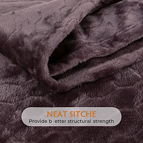 TOONOW Fleece Blanket Super Soft Cozy Throw Blanket 50" x 60", Lightweight Fuzzy Comfy Textured Flannel Blanket Warm Plush Throw Blankets for Couch, Sofa, Bed, Purple - color: Purple, size: Throw-50" x 60"