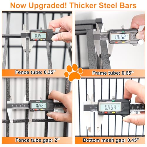 Homey Pet 43 Inch 2 Tiers Dog Crate Cage Kennel with Divider, Stackable Heavy Duty Dog Crate for Large Dogs, Escape Proof Indestructible Dog Kennel Indoor with Removable Tray, Lockable Wheels(2 Packs) - size: 43"L - 2 Tiers - 2 Pack