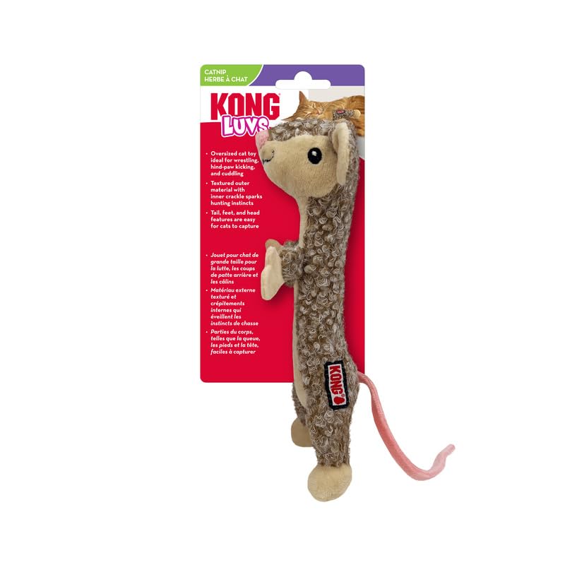 KONG Luvs Crinkle Textured Cat Toy Stuffed with Catnip (Mouse) - style: Mouse