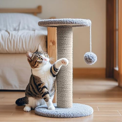 PowerKing Natural Sisal Replacement Scratching Post, 15.7'' 2 Pieces M8 Cat Scratch Post Refill Pole Parts for Refurbishment, Include Screws (Grey) - color: Grey, size: 15.7''+15.7'' (2.67''Thick)