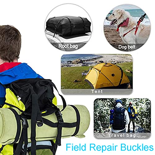 CooBigo 5 Pack 3/4" Side Release Buckle Dual Adjustable 5 Yards 3/4" PP Strap Webbing Outdoor Camping Backpack Sleeping Bag Tent Belt Tied Band Accessories (5 Buckle + 5 Yards Webbing) - color: G#: 3/4" (5 Buckle + 5 Yards Webbing)
