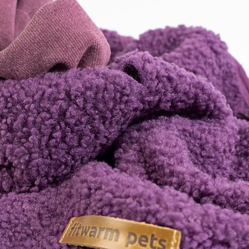 Fitwarm Sherpa Dog Turtleneck Sweater, Warm Dog Winter Clothes for Small Dogs Girl Boy, Doggy Pullover Jumper, Pet Outfit, Purple, Dark Pink, XL - size: X-Large