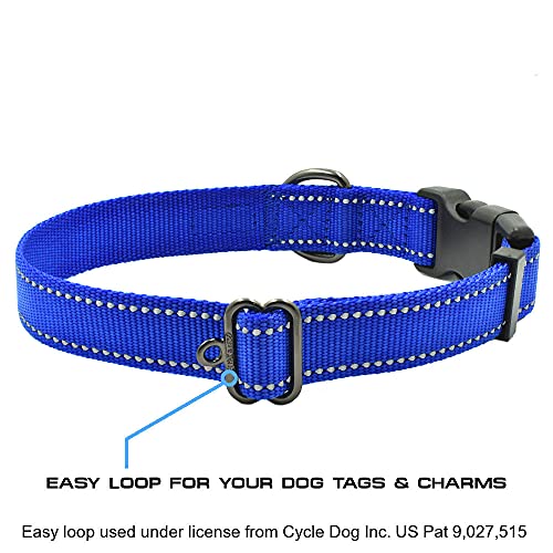 Max and Neo NEO Nylon Buckle Reflective Dog Collar - We Donate a Collar to a Dog Rescue for Every Collar Sold (Small, Blue) - color: Blue, size: Small