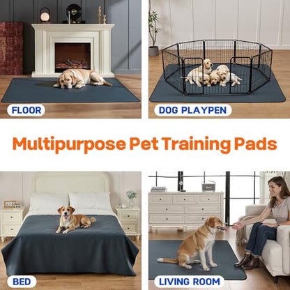 Sunsleek Washable Dog Pee Pads Extra Large 36"x72" – 2 Pack Super Absorbent, Non-Slip, Reusable Puppy Pads for Playpen, Crate, Floor, Waterproof Pet Training Mats for Quick-Dry Whelping Pads - size: 36x72 Inch (Pack of 2)