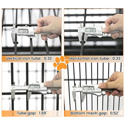 Homey Pet 43 Inch Three Tiers Dog Crate Cage Kennel with Divider, Stackable Heavy Duty Dog Crate for Large Dogs, Escape Proof Indestructible Dog Kennel Indoor with Removable Tray, Lockable Wheels - size: 42.5"L x 28.0"W x 88.0"H