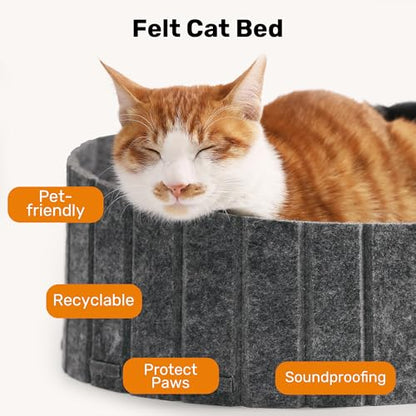 FUKUMARU Cat Scratcher, 24 Inch Sofa Shape Cat Scratcher Couch Bed, Reversible Detachable Cats Scratching Board, Round Cats Scratch Pads Refill Indoor, Dark Grey - color: Grey