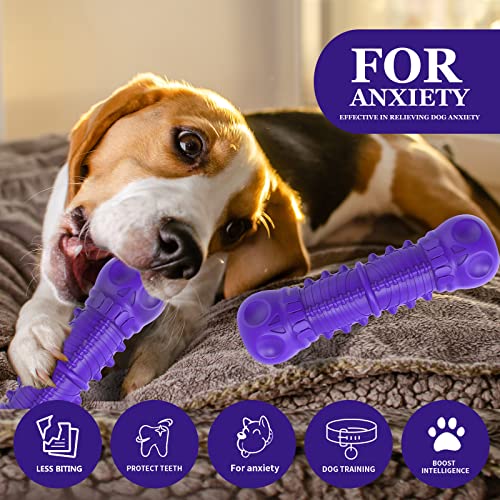 ZIKATON Dog Squeaky Toys for Aggressive Chewers, Durable Chew Toys for Large Medium Breed Dog, Dog Toys, Tough Durable Dogs Toys with Natural Rubber - color: A Violet