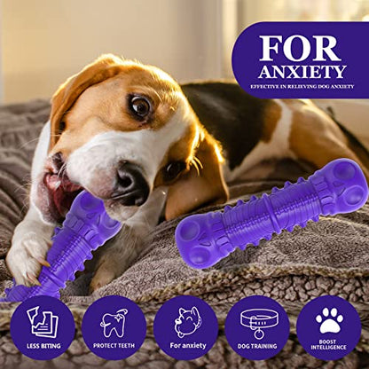 ZIKATON Dog Squeaky Toys for Aggressive Chewers, Durable Chew Toys for Large Medium Breed Dog, Dog Toys, Tough Durable Dogs Toys with Natural Rubber - color: A Violet