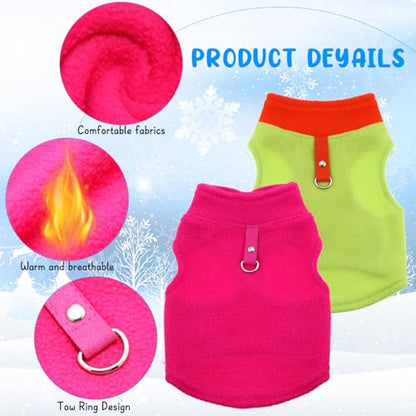 Reginary 10 Pack 2X-Large Dog Sweaters Fleece Pet Dog Clothes with Leash Ring Soft Warm Winter Puppy Plaid Shirt(Bright) - size: 2X-Large,15.4-19.8 lb, style: Bright