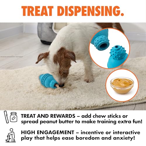 Max Fusion Made with Nike Grind, Arlee Cannon Treat Dispensing Dog Toy for All Dogs, Treat Dispenser, Durable Treat Toys, Natural Rubber Chew Toy, Large, Blue, 1 Count - color: Blue Cannon, size: Large