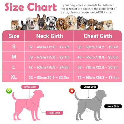 Funfox Dog Harness No Pull, Adjustable Pet Vest Harness, Super Soft Material with Vertical Handle Easy Control, Reflective Night Walking, 2 Leash Clips for Medium Sized Dogs, Mosaic Pink, M - color: Mosaic Pink, size: Medium