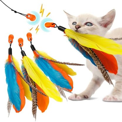 Cat Amazing Snatch Feathers Replacement Pack - 3 Magnetic Feather Attachments for The Snatch Magnetic Wand - Cat Toy Feathers – Cats Can Really Catch! - style: Snatch Feather Attachment 3-pack