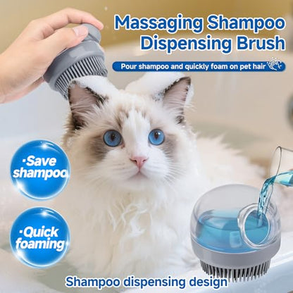 Pet Steam Brush for Dog & Cat – 3-in-1 Spray Hair Removal Comb for Shedding & Grooming, Softens Fur & Reduces Static – Water Brush for Long & Short Coats, Bath-Hating Pets, Includes Waterless Shampoo - size: 7.8″-180ML