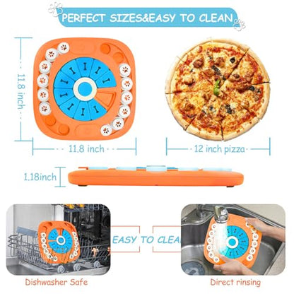 FOXMM Dog Puzzle Toys,Interactive Treat Puzzle Dog Toy for IQ Training & Mental Stimulating,Treat Puzzle Dispensing with Squeaky Design for Large Medium Small Smart Dogs - style: M-Level 3（Orange）