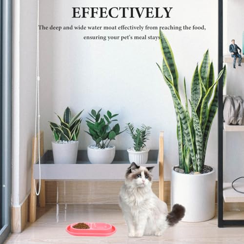 Alasum Raised Cat Bowls, Double Cat Food and Water Bowls with Non-Slip Mat, Elevated Pet Dishes for Indoor Pets, Spill-Proof Design, Easy to Clean - color: Pink