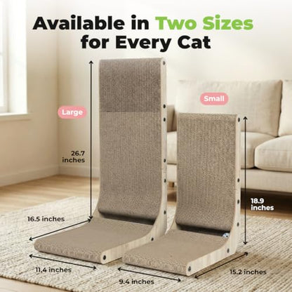 Best Pet Supplies Catify Cat Scratcher, Fun Interactive Scratchers, Posts, Poles, Claw Safe, Furniture Saver Indoor Play Support Natural Cat Behaviors Heavy Duty - L-Shape Scratcher, 15.2 x 9.45 - color: L-Shape - 15.2 x 9.45 x 18.9"