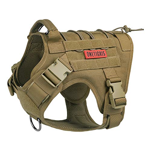 OneTigris Tactical Dog Training Vest No Pull Harness for Dogs,Adjustable Dog Harness Working Vest(Coyote Brown,Small) - color: Brown, size: S