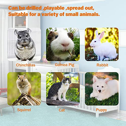 BWOGUE Bunny Tunnel Bed, 2-in-1 Collapsible Tunnel Tubes Toys with Removable Mat Hideout for Cats Kittens Rabbits Guinea Pigs Kitty - color: Green