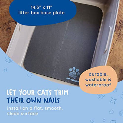 Cat Nail File Scratcher, Odor-Resistant Litter Box Emery Board Scratcher Pad, No Peeling Needed, Waterproof, Non-Toxic & Long-Lasting Cat Scratcher that Files Nails