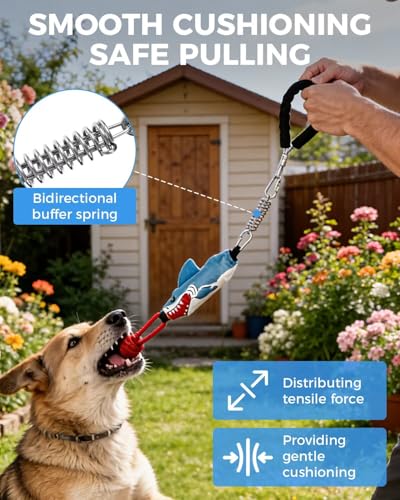 Tug of War Dog Toy with Handle, Dog Rope Toy for Aggressive Chewers, Interactive Dog Pull Toy for Training, Durable Rope Tug Toy for Medium Large Dogs