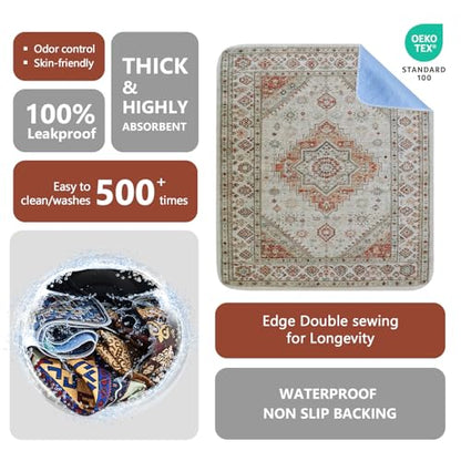 Qeils Washable Pee Pads, Reusable Puppy Pads Super Absorbent Leakproof Dog Training Pads, Non-Slip Wee Wee Pads for Crate, Floor, Potty Pads Feeding Mat Dog Pee 2 Pack 36"x41" - size: 36"*41"(Pack of 2)