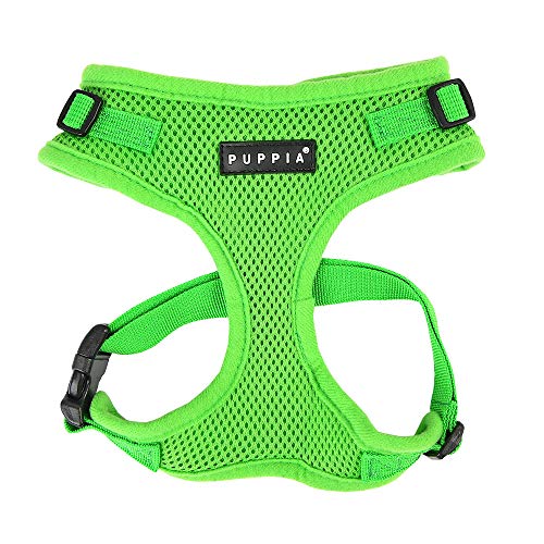 Authentic Puppia RiteFit Harness with Adjustable Neck, Green, Medium - color: Green, size: Medium