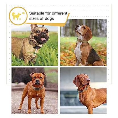 HEELE Dog Collar, Reflective Dog Collar, Soft Neoprene Padded Breathable Nylon Pet Collar Adjustable for Large Dogs, Khaki, L(15.74-25.98") - color: Khaki, size: Large (15.74-25.98")