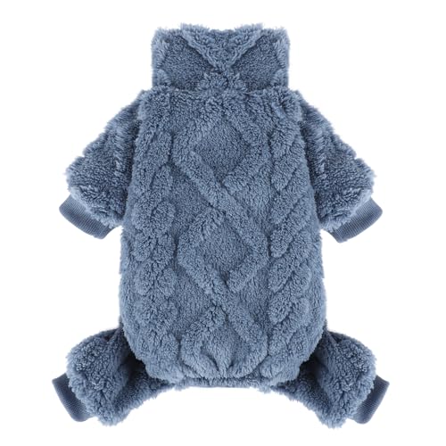 Dog Sweater Fleece Turtleneck Winter Dog Clothes for Small Dogs Girls Boy, Warm Fleece Puppy Pajamas Onesies, Pet Clothes Puppy Sweater Pjs, Doggy Jumpsuits Doggie Outfit,Blue,XXS - color: Blue, size: XX-Small (Chest 11in )