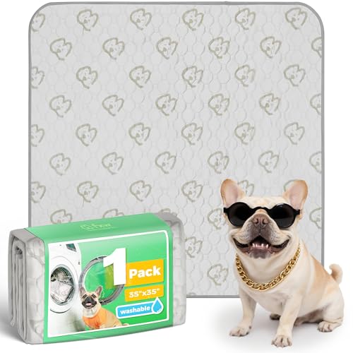 FXW Washable Pee Pads for Dogs, Leak-Proof & Non-Slip, Specifically Designed for Potty Training, 35" Square, Khaki, 1 Pack - color: Khaki, size: 35" Square (1 Pack)