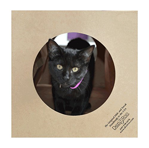 Dezi & Roo Hide and Sneak Collapsible Paper Cat Tunnel - Made in USA - Designed by a Feline Vet - Interactive Cat Toy - Cat Enrichment Toy - Hideaway
