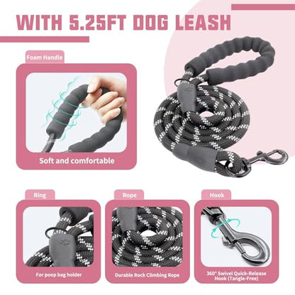 AUROTH Dog Harness and Leash Set, Soft Padded Service Dog Vest with 5.25FT Dog Leash, No Choke, Easy On Pet Vest, Adjustable Reflective No Pull Pet Vest Medium Sized Dog, Easy Walking and Training - color: Pink, size: Medium