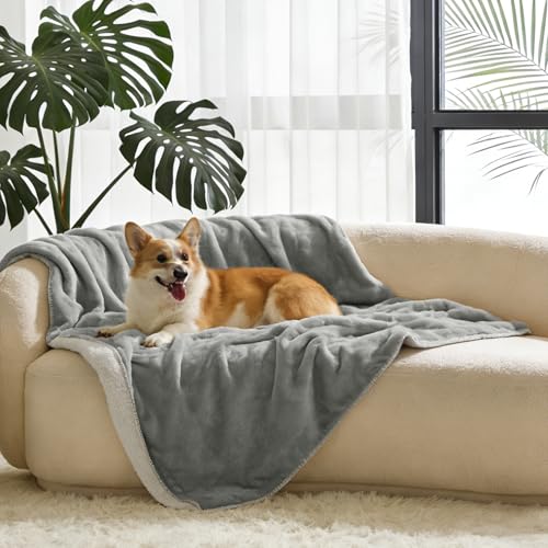 Waterproof Bed Blanket for Intimacy, Soft Sherpa, Squirt Blanket for Couples, Leakproof Pad for Adults - color: Light Grey, size: 50×60 Inches