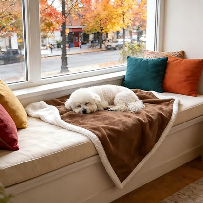 Dog Blankets for Small Dogs, Soft Puppy Blanket, Pet Blankets for Cats, Lightweight & Washable, Perfect for Dog Beds, Car Seats, Creat, 30x40 inches - color: Brown