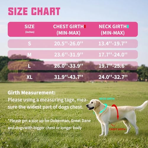 AUROTH Dog Harness and Leash Set, Soft Padded Service Dog Vest with 5.25FT Dog Leash, No Choke, Easy On Pet Vest, Adjustable Reflective No Pull Pet Vest Medium Sized Dog, Easy Walking and Training - color: Pink Camo, size: Medium