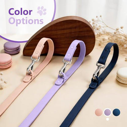 Waterproof Dog Leash, Easy to Clean, Purple PVC Leash with Multifunctional Dual Hooks, Adjustable 3ft-6ft for Walking, Heel Training, Swimming (Lavender) - color: Lavender