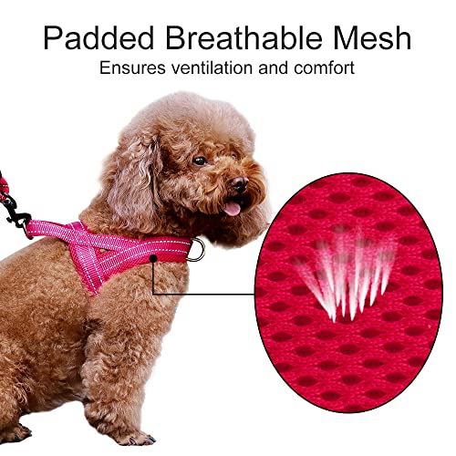 Plutus Pet No Pull Dog Harness with Breathable Mesh Padded, Adjustable Reflective Escape Proof Dog Harness, Quick Fit Dog Vest Harness for Small Medium Large Dogs(M, Pink) - color: Pink, size: M: chest 19.7"-25.2"