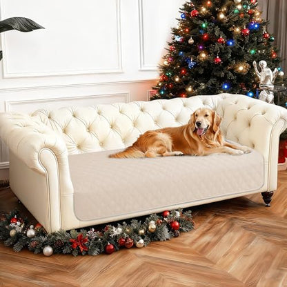 Waterproof Dog Blanket, Non-Slip Soft Pet Bed Cover, Couch Cover for Dogs Washable, Protects Sofa, Furniture, Crate, Car, Tear Resistant Leakproof Pet Blanket (30x53 Inch, Beige) - color: Beige, size: 30" x 53" (Pack of 1)