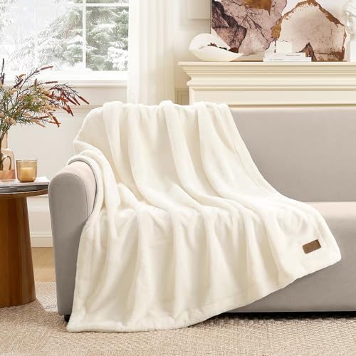 COZY KISS Luxury Faux Fur Throw Blanket for Couch, Ultra Soft Waterproof Pet Blanket, Cozy Warm Plush Blanket for Sofa Bedroom Living Room, Liquid Pee Proof for Large Dog or Cat, 50x60 inch, Cream - color: Cream, size: 50"x60"