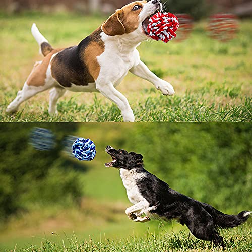Pet Chew Toy, Knots Weave Cotton Rope, Biting Small Ball for Dogs & Cats, 6 in One Pack - style: 6 Pack