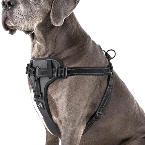 EVERKING Heavy Duty No Pull Dog Harness with Front Clip, Reflective Adjustable Pet Harness for Medium Large Dogs, Outdoor Training & Easy Control (Black, S) - color: Black, size: S