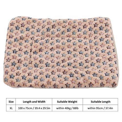 Warm Dog Blanket for Winter | Soft Flannel & Fleece Pet Bed Mat | Cozy Sleeping Blanket for Dogs/Cats/Small Pets | Machine Washable, Portable (XL Size 100 * 75CM) - size: XL size 100*75CM