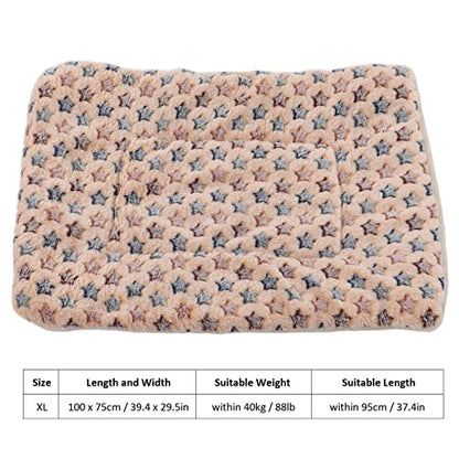 Warm Dog Blanket for Winter | Soft Flannel & Fleece Pet Bed Mat | Cozy Sleeping Blanket for Dogs/Cats/Small Pets | Machine Washable, Portable (XL Size 100 * 75CM) - size: XL size 100*75CM