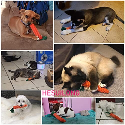 Dog Toys 3 PCS Puppy Teething Chew Toys,Dog Rope Toys,Cat Chew Toys,Safe Braided Rabbit Toys Healthy Gift - color: orange