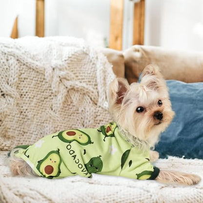 Dog Pajamas for Small Dogs, Soft Thin Pjs Jammies Cat Doggie, Summer Pet Cute Puppy Clothes Outfits Dogs Boy Girl(Avocado,S) - color: Avocado, size: Small (Chest 14.2 in)