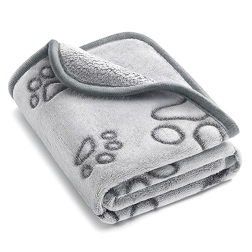 DOOVID Pet Blanket Soft Fluffy Fleece Pet Mat Doggy Flannel Blanket Dog Cat Cute Paw Print Pet Blankets Pure Gray Paw Small(23 * 16") - color: Pure Gray Paw, size: Small(23*16")