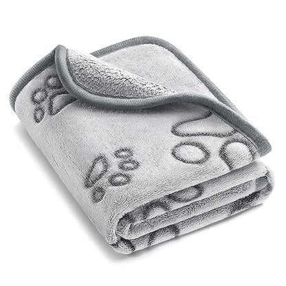 DOOVID Pet Blanket Soft Fluffy Fleece Pet Mat Doggy Flannel Blanket Dog Cat Cute Paw Print Pet Blankets Pure Gray Paw Small(23 * 16") - color: Pure Gray Paw, size: Small(23*16")